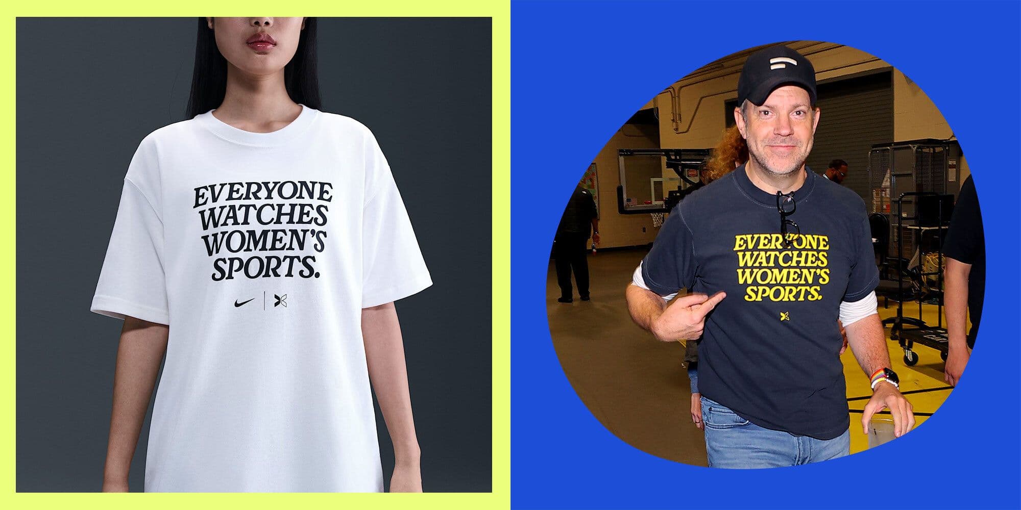 How To Buy The 'Everyone Watches Women's Sports' T-Shirt Worn By Jason Sudeikis, Aubrey Plaza, And More