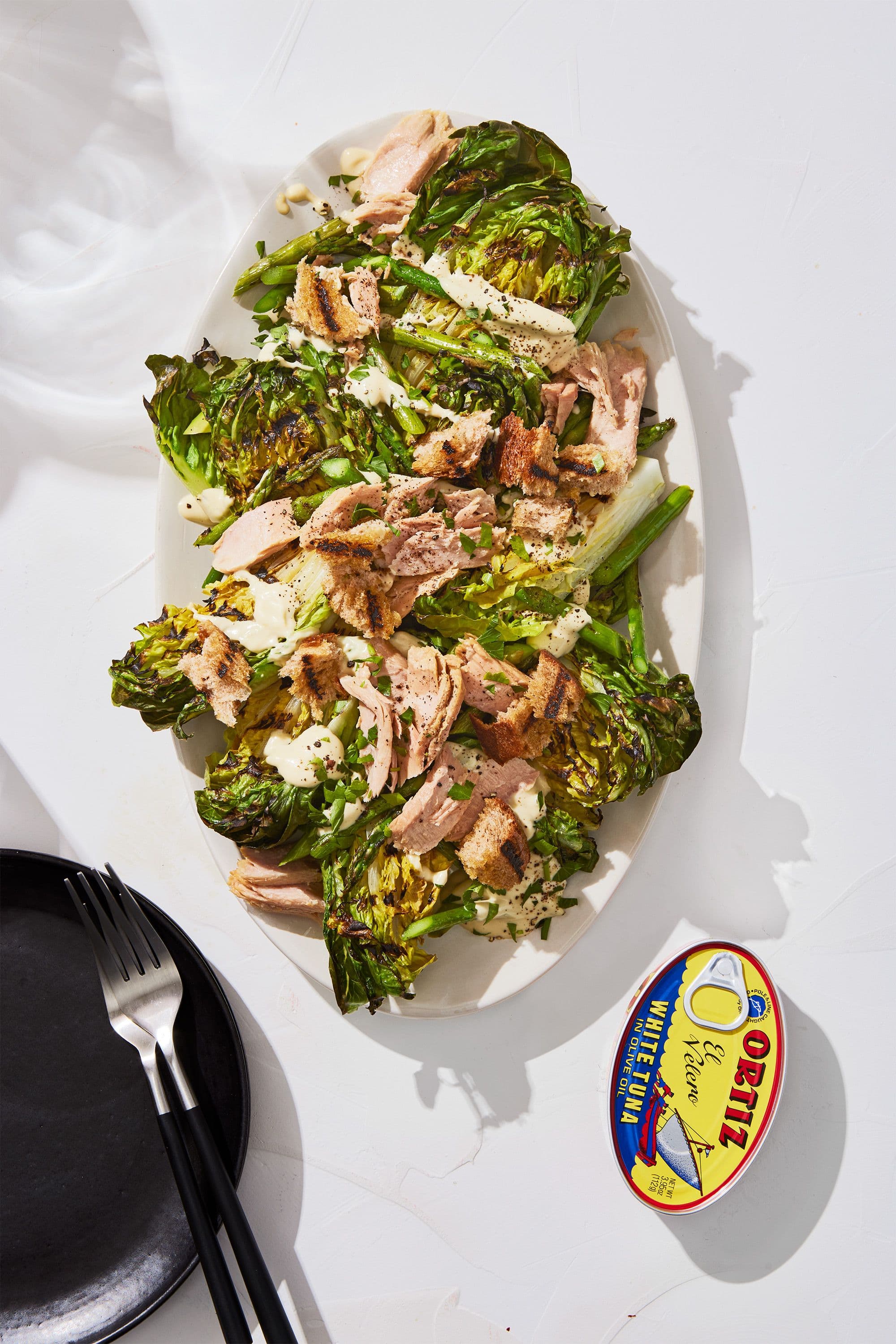 This Grilled Little Gem And Asparagus Tonnato Recipe Will Convince You To Grill Every Salad This Summer