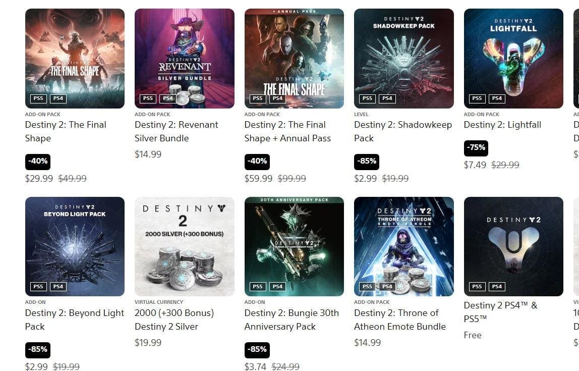 Destiny 2’s Expansions And Bundles Are Now On Sale For 75%-85% Off