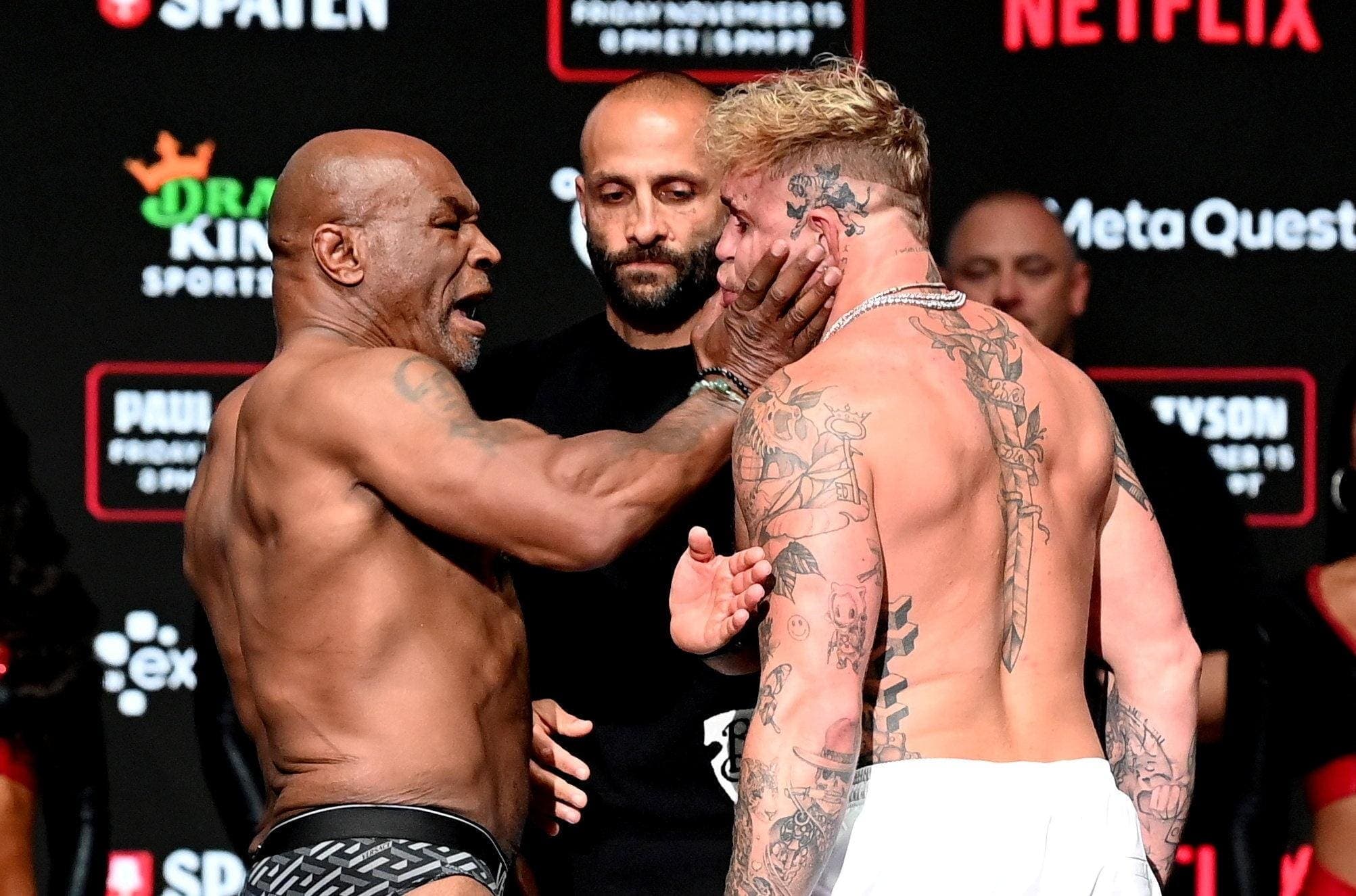 Mike Tyson Slaps Jake Paul During Faceoff (Video)