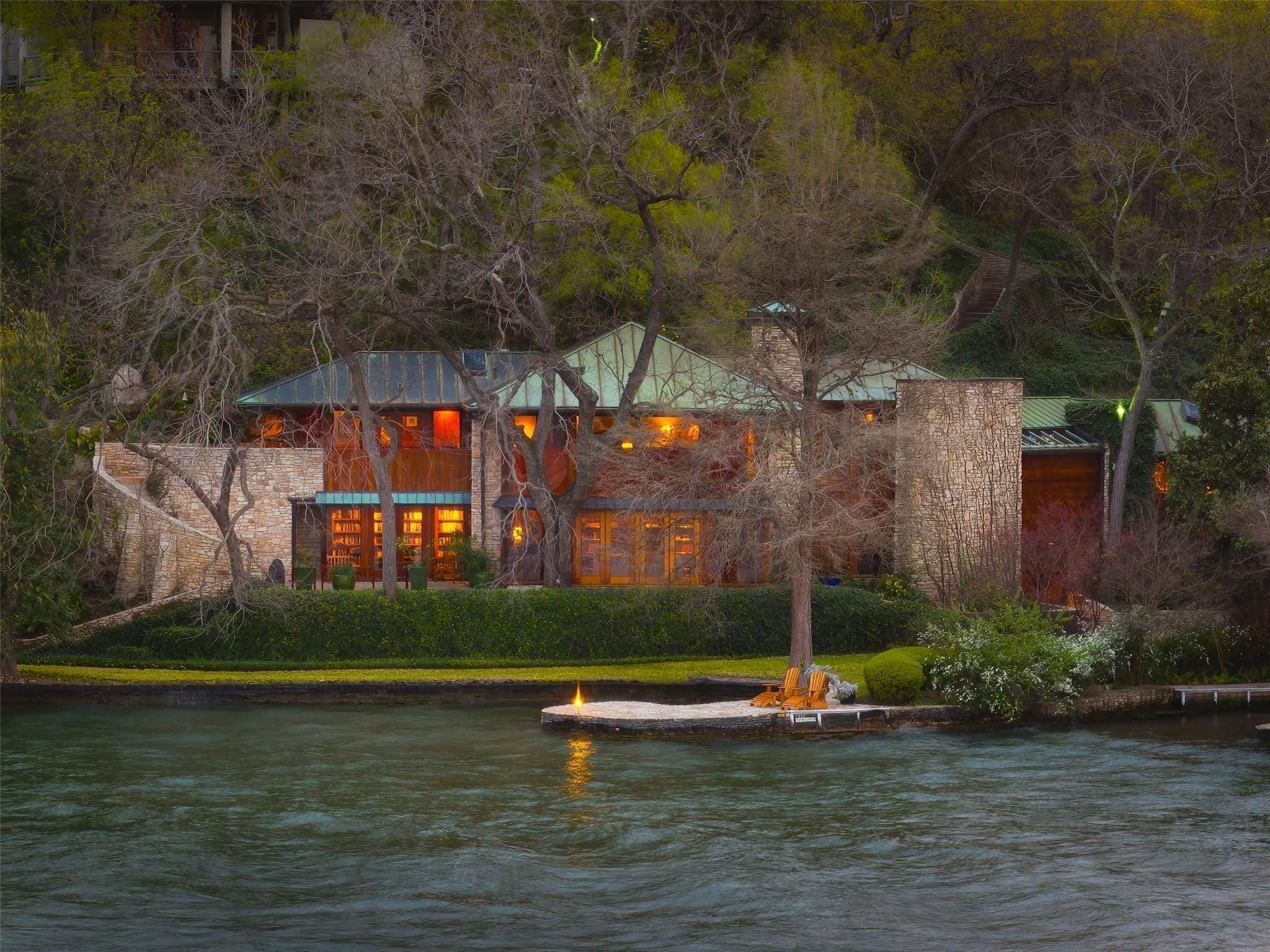 Inside A $17.5 Million Lake Austin Home Moored In The Hills